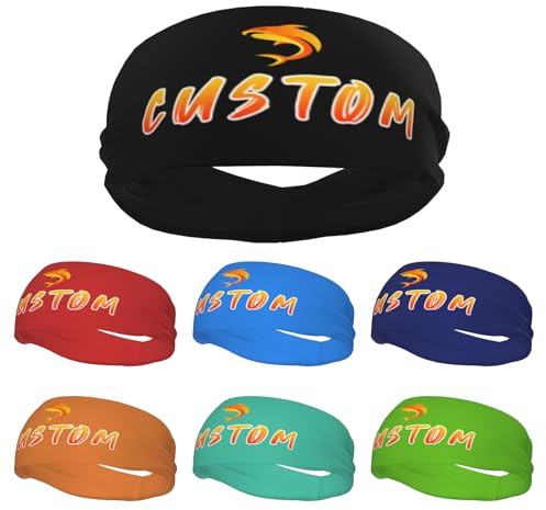 Personalisierte Sport-Stirnbänder, individuelle Schweißbänder für Männer und Frauen, mit Foto, Logo, Text, Nummer, Headwraps Feuchtigkeitstransport, dehnbare Haarbänder für Laufen, Fitnessstudio
