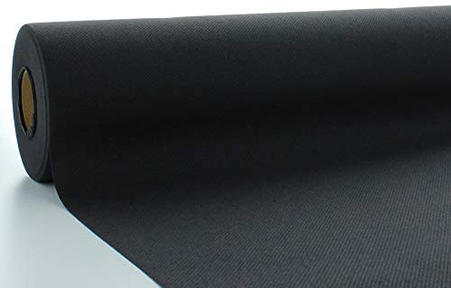 Mank Tischdeckenrollen Uni | Rollenware 120 cm x 25m aus Airlaid stoffähnlich Tischdecke für Gastronomie | (Schwarz, 120 cm x 25 m)