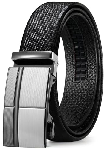 ITIEZY Automatik Gürtel Herren, Ledergürtel Ratsche ohne Löcher, 35mm Gürtel für Herren Business Anzug, Größe Angepasst