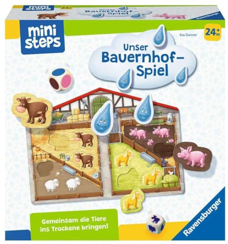 Ravensburger ministeps 4173 Unser Bauernhof-Spiel, Erstes Spiel rund um Tiere, Farben und Formen - Spielzeug ab 2 Jahre