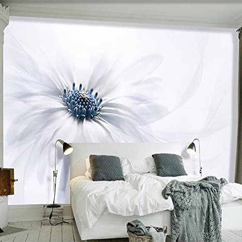 Frtmsticker Fotomurales Decorativos Pared 3D Blanco Plantas Flores Fotomurales 3D Foto-Mural Papel Pintado Impermeable De Pvc Autoadhesivo ​Sala De Estar Dormitorio Tv Fond 250X150Cm