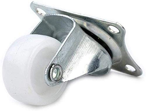 Pkfinrd Trolley for Möbelrollen zum Umzug von Möbeln Schwenkasten 1 0kg. Universal-Swivel-Rollen 1,5-Zoll-Möbelrad-Rollen-Weiß PP Nylon Dual Roller Rad for Plattformwagenstuhl