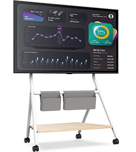 FITUEYES TV Ständer Rollbar für 55–78 Zoll, bis 45 KG, Collector Serie