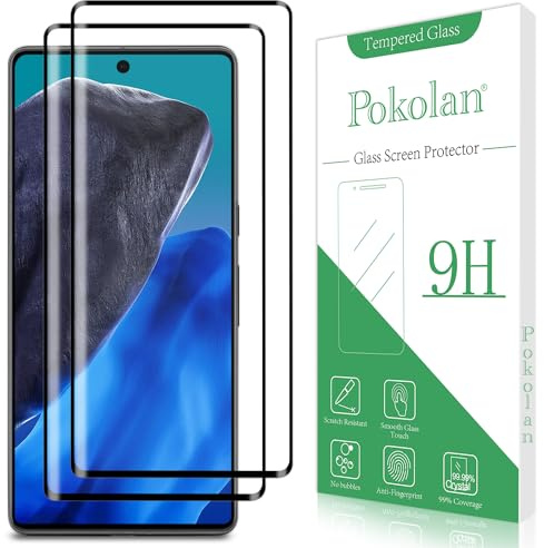 Pokolan 2 Pack Schutzfolie für Google Pixel 7 Pro Panzerglas, Fingerabdruck ID Kompatibel, 9H Härte, HD Klar, Blasenfrei, Anti-Kratzen, Einfach zu Installieren
