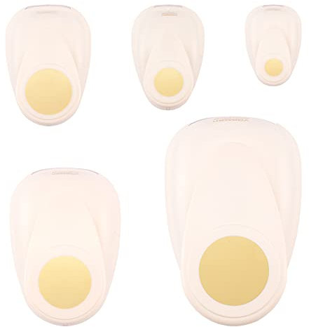 Vaessen Creative Craft Paper Punch - Circles - 5 Pcs - Various Sizes - Circle Cutter for Crafting and Card Making, Ivory