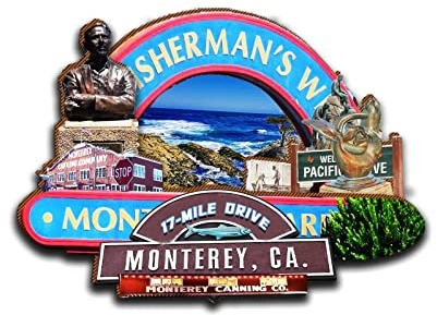 Monterey California USA Magnet Kühlschrankmagnet Holz 3D Sehenswürdigkeiten Reise Sammlerstück Souvenirs Dekoration handgefertigt