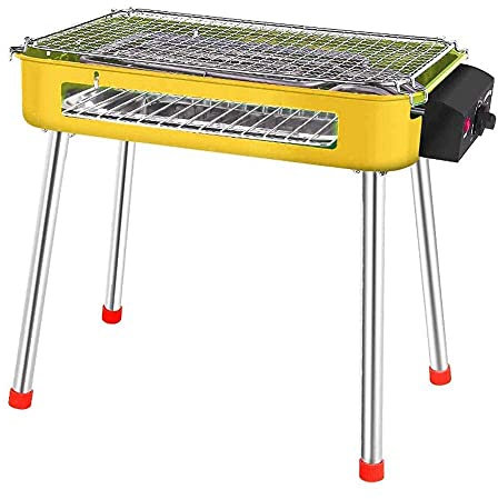 Barbacoa Parrilla 2 en 1 Parrilla eléctrica de carbón de doble uso Parrilla de carbón Protección contra altas temperaturas Desmontaje con rejilla de parrilla reemplazable Recipiente con revestim