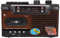 Lettore di cassette stereo portatile con radio AM-FM-SW, antenna, jack per cuffie, USB, porta scheda di memoria, registratore di cassette retrò