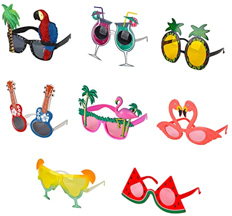 Gukasxi Luau Party Sunglasses, Funny Hawaiian Glasses Novelty Summer Party Glasses Beach Party Sunglasses Tropical Fancy Dress Favors Supplies Decoration for Children Adults Luau Party Supply