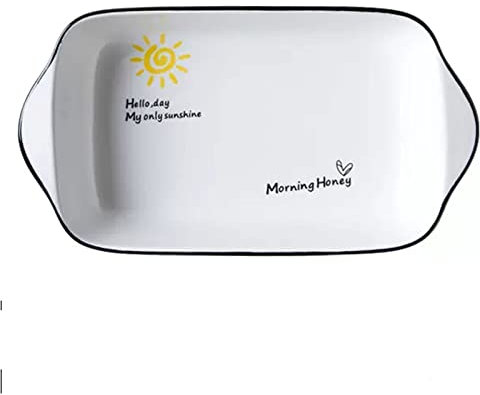 LUCBEI Lasagnera Teglia da Forno in Ceramica Binaurale Rettangolare in Ceramica Bakeware Stoviglie Speciali for Forno a microonde Teglia da Forno for Uso Domestico Teglie da Forno