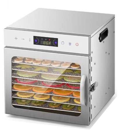 Déshydrateur alimentaire viande fruits conservation des aliments avec livre de recettes 12 plateaux sèche-aliments minuterie 24H contrôle pour collations pour animaux de compagnie séchées,8Trays