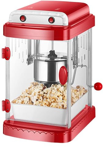 YOtat Machine À Pop-Corn Rétro 330 W, Machine À Pop-Corn sans Huile, Pop-Corn À Air Chaud avec Fenêtre Panoramique pour Home Cinéma, Ce/Fcc/CCC/Pse