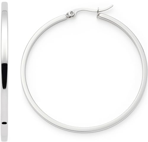 JEWELS BY LEONARDO Kreolen Marli 1 Paar • Ohr-Schmuck aus silberfarbenem Edelstahl • große, schlichte Hoop-Ringe • Schmuck Geschenk für Frauen • 023575