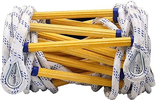 Seilleiter-Feuerleiter für Fenster und Balkone für den schnellen Einsatz im Feuer, Sicherheitsleitern mit Karabinern, kompakte und Wiederverwendbare Nylon-Fluchtleitern, 12 m/3 m (15 m)