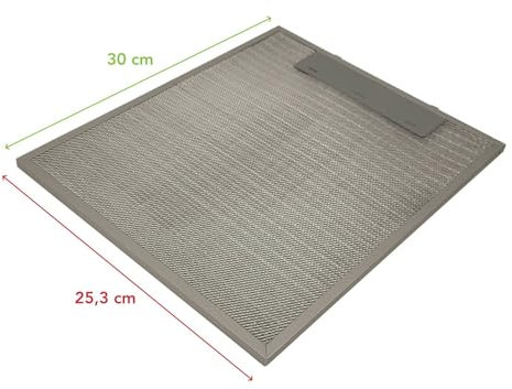 SOS - Filtro de metal (anti grasas) 252 x 300 mm para campana extractora C00050409 AIRLUX, ARISTON HOTPOINT, DE DIETRICH, INDESIT, SCHOLTES