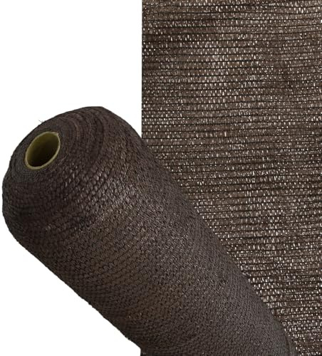Malla Sombreo Rollo 1,5 x 50 Metros, Reduce Radiación, Protección Jardín y Terraza, Regula Temperatura, Color Marrón