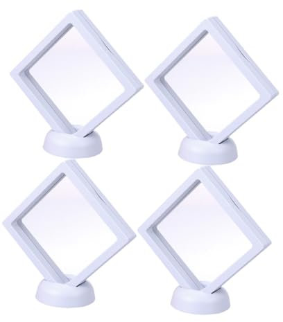 TOGEVAL 8 Stück Schmuckdisplay Pe Folien Vitrine Weiß Mit 4 Boxen Runden Sockeln Transparentes Schmuckständer Für Handel Und Ausstellung
