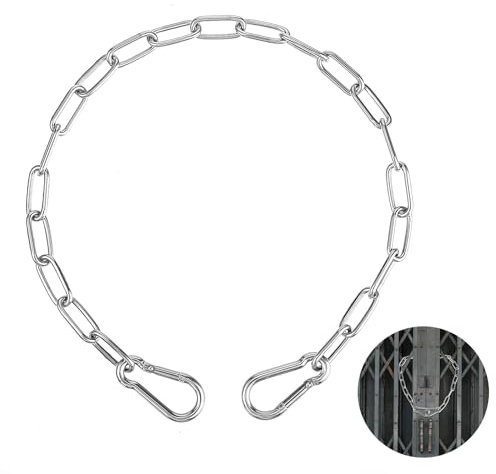 Cadena de Acero Inoxidable para Puerta de Seguridad Con Hebillas de Montañismo, Metal para Perros, Bicicleta, Cercas