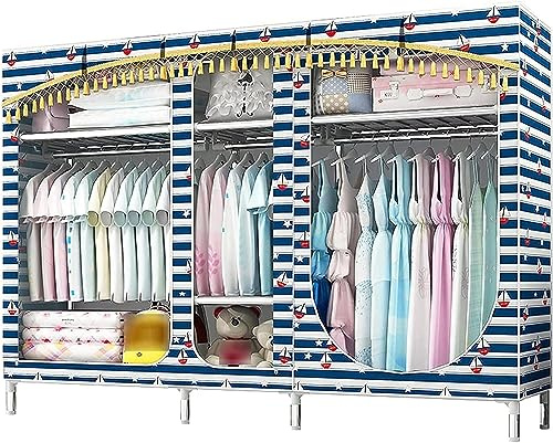 TONZN Tragbarer Kleiderschrank, Stoffgarderobe, Trennwand, Hängegarderobe, 168 x 210 x 45 cm, tragbarer Stoff, H (G, 168 x 210 x 45 cm)