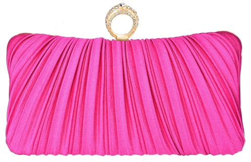 AMOUR DE LOTUS Fashion Women's Evening Bags, Gold Silk Luxury Handbags with Chain Stylish Purses for Wedding Party