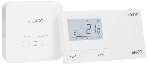 ENGO E901RF Wireless Thermostat 7 Day Programmable Central Heating Controller Gas Oil Combi Boiler Thermostat Heat Pump 5 Year Warranty