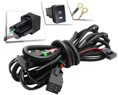 ODKBFG Phare Avant Ensemble De Phares Antibrouillard Angel Eye, 2 Pièces, Pour Toyota 86 GT86, Pare-choc Avant De Voiture, Lentille LED, Feu De Jour DRL 30W 6000LM 12V Feux Avants(Harness Wire)