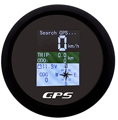 YELEMEABHB 8. 5mm GPS. Tachimetro digitale. Tft. Viaggio impermeabile for odometro a schermo Cog. Calibro del voltmetro for GPS Antenna 9-32V. Tachimetro