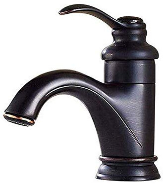 Modernes Badezimmer-Doppelwaschbecken und Kaltwasser-Waschbecken, Messingmischer, gebogen, schwarz von Denocel Sink Taps
