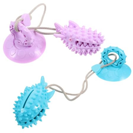 GRIRIW 2pcs Interactive Dog Toy Food Dispensing for Teething and Chewing Engaging Slow Feeding for Puppies and Dogs Easy to Clean and Versatile Fun