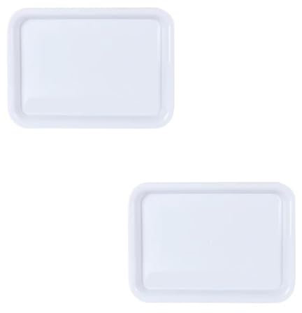 Aoktorkit 2 platillos blancos para macetas, platillo rectangular de plástico de 200 x 152 mm, bandejas de goteo para macetas de interior y exterior