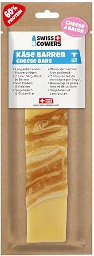 SwissCowers® Cheese Bar – Barra para masticar perro – aperitivo de queso – Hipoalergénico – Sin lactosa – Sin gluten – Yak 2.0 – con probióticos – Queso y tocino – Talla L