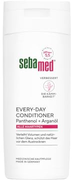 Sebamed Every Day Conditioner 200 ml, verleiht Volumen und natürlichen Glanz, schützt das Haar vor dem Austrockenen, mit Panthenol und Arganöl, verbessert die Kämmbarkeit, für alle Haartypen geeignet