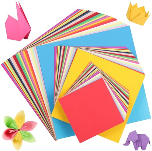 Mixed Size Square Origami Paper 30 Colours 450 Sheets 80gsm