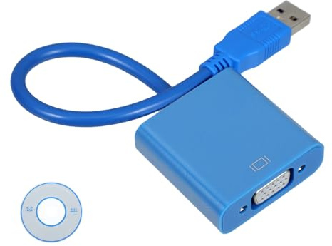 NUOBESTY Usb 3.0 to Vga Adapter Cable for Monitor Laptop Desktop External Video Converter Blue Compatible for Hd Display