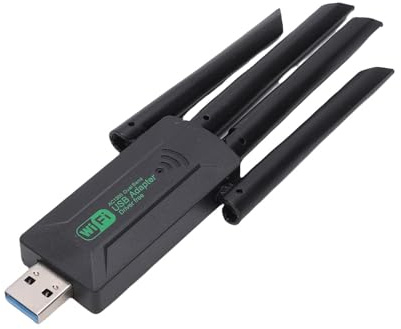 Generic Adaptador USB WiFi de Doble Banda para PC, Dongle de Red de Alta Velocidad de 1300 Mbps para Antena Incluida, Usuarios Domésticos