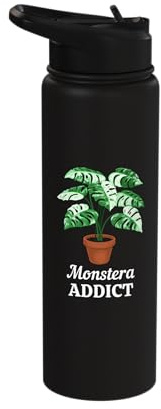 Monstera Addict Variegated Monstera House Plant Stainless Steel Insulated Water Bottle