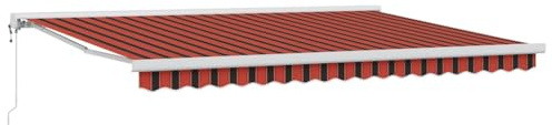LKJephalotrop Tenda da sole con braccio articolato, 450 x 300 x 165 cm, tenda retrattile arancione e marrone, robusta tenda a cassonetto in alluminio e poliestere, protezione solare per terrazza