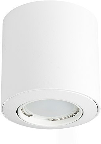 MiniSun | GU10 Gloss White Tiltable Surface Mounted Ceiling Spotlight Downlight | Ceiling Spots, Home Décor & Improvement Essential | Includes 5W LED Bulb [Cool White]