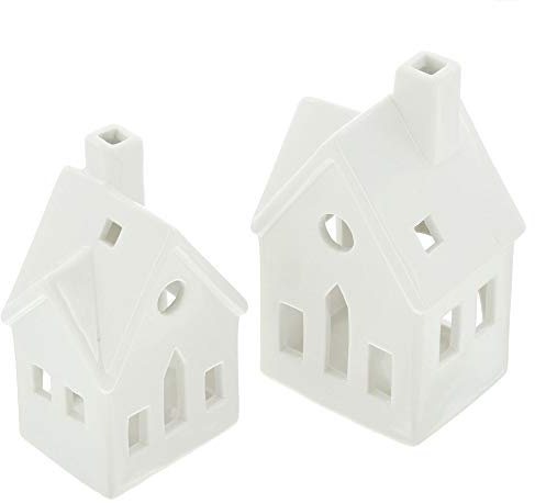 FRANK FLECHTWAREN Teelichthalter Winterhaus, im 2er Set, Windlicht. Deko. Geschenk zum Einzug, Stilvolles Design, als Geschenk, Deko