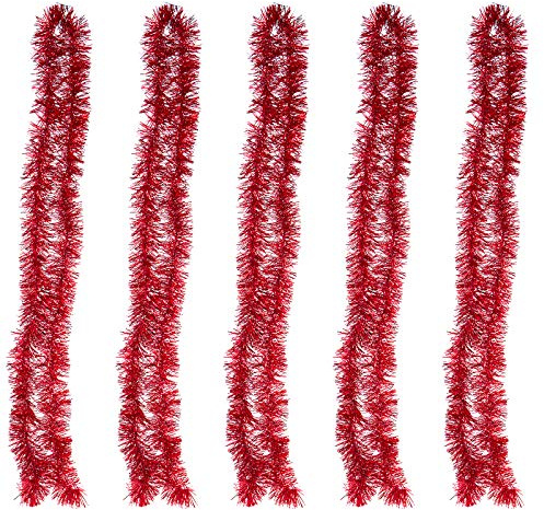 Absolute Deal Weihnachtliches Lametta, Goldfarben, rot, 2 m