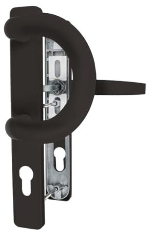 Premium Drückergarnitur Victory DHS 92mm - Rechteckig - Griff-Bügel, Farbe:Braun RAL 8019, Schildbreite:36mm