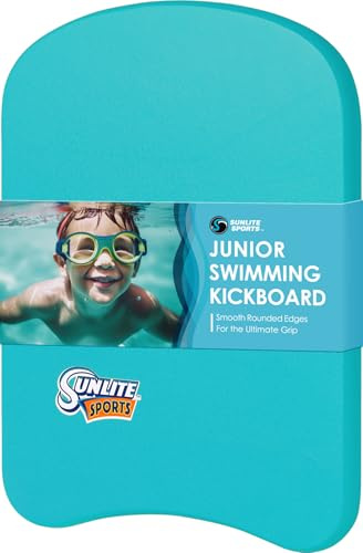Sunlite Sports Schwimmen Kickboard, Trainingshilfe Schwimmen und Pool Übung, Boogie Board Workout Ausrüstung, EVA Material Schwimmboje, Mehrere Größen für Erwachsene und Kinder, Junior Aqua Blue