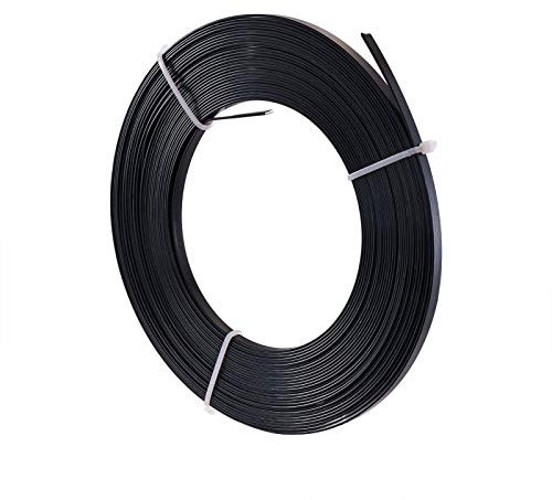 Craftdady Flacher Aluminiumdraht, 5 mm x 18 Gauge, biegbar, Modellierdraht, Schmuckdraht, für Lünette, Armature, Basteln, Edelstein-Metallumwicklung, schwarz