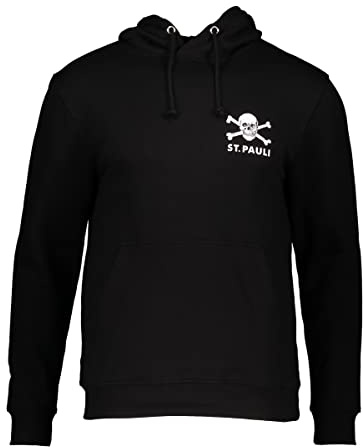 FC St. Pauli Totenkopf II Kapuzenpullover Herren schwarz/weiß, L