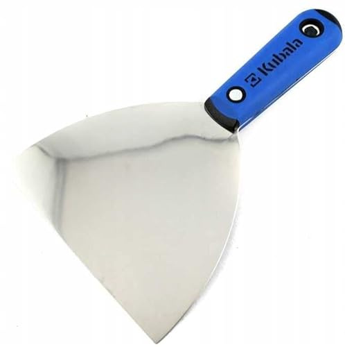 Profi Malerspachtel aus rostfreiem Edelstahl mit Kunststoffgriff - Spachtel Silver Line - Putty Messer ist ideal für Finishing-Arbeiten mit allen Arten von Spachtelmassen - Made in EU - KUBALA