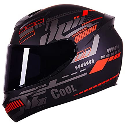 Integralhelm Motorradhelm Flip-Up Mopedhelm Rollerhelm Erwachsener Herren & Damen Sturzhelm Klapphelm Modular-Helm Jet Helm Full-Face Motorcycle Helmet Stoßfester,Orange,L