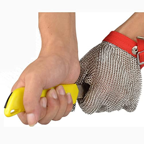 BCPPO Kettenhandschuh Schnittfeste Handschuhe Aus Edelstahl Kettenhemdhandschuhe, Schutzhandschuhe for Den Gartenarbeitsarm In Der Küche (Size : 1PCS/XS)