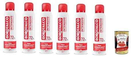 Italian Gourmet Deodorante spray Deo Intensivo 72h Talkduft 6 x 150ml | Formula senza alcol, Schutz mit aktivem Crystal Talk für frisches, Gesamtnettogewicht 900 ml + Kostenlos Polpa 400g
