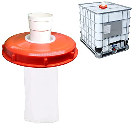 WOOLUCK Coperchio IBC con Filtro, Coperchio per filtro dell'acqua piovana, 245 mm, Accessorio IBC con Filtro a Rete, Coperchio superiore per serbatoio dell'acqua piovana IBC