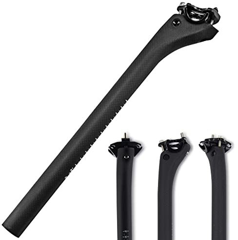 RXL SL Carbon-Sattelstütze, 31,6 cm, Rennrad-Sattelstütze, Carbon, Mountainbike, versetzt, 25 mm, Radsattelstütze, Carbon, 3 K, matt, MTB, Carbon-Sattelrohr für Fahrradteile, 31,6 x 350 mm